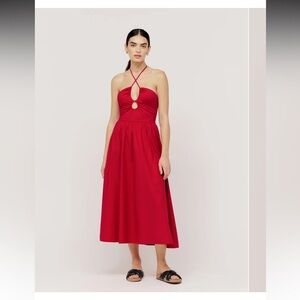 Reformation Stassie Dress Cherry - Size 2